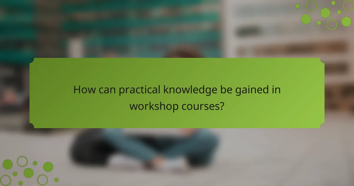 How can practical knowledge be gained in workshop courses?