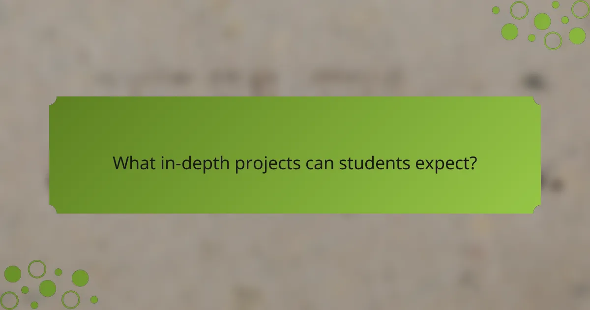 What in-depth projects can students expect?
