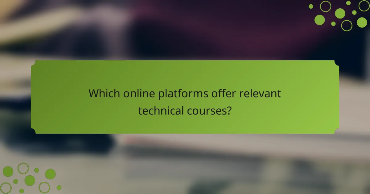 Which online platforms offer relevant technical courses?